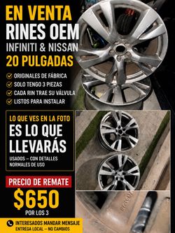 Infiniti Nissan OEM 20-Inch Wheels Set of 3