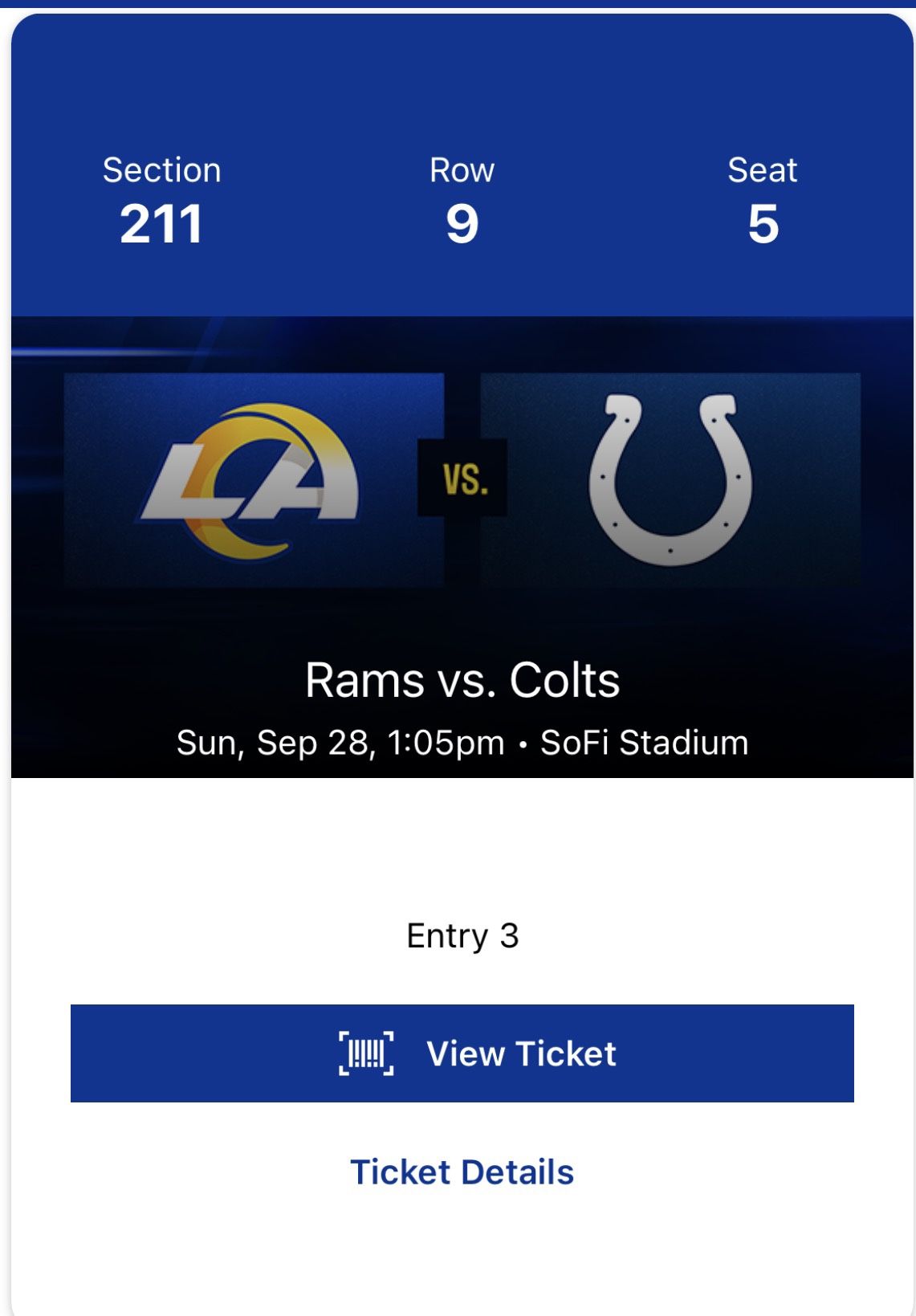 Rams vs Colts 