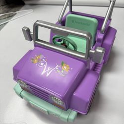 American Girl Wellie Wisher Purple Jeep Working Radio