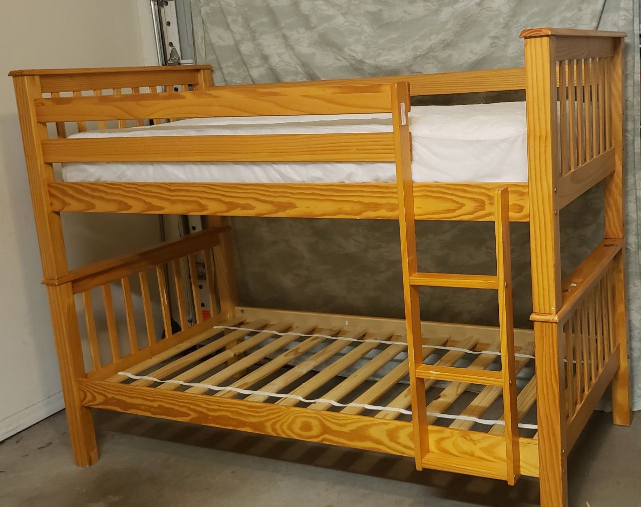Twin Bunk Bed Wood with mattress