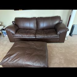 Brown Leather Couch