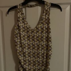 Brand New Gold & Swirl Print Top Size 2XL