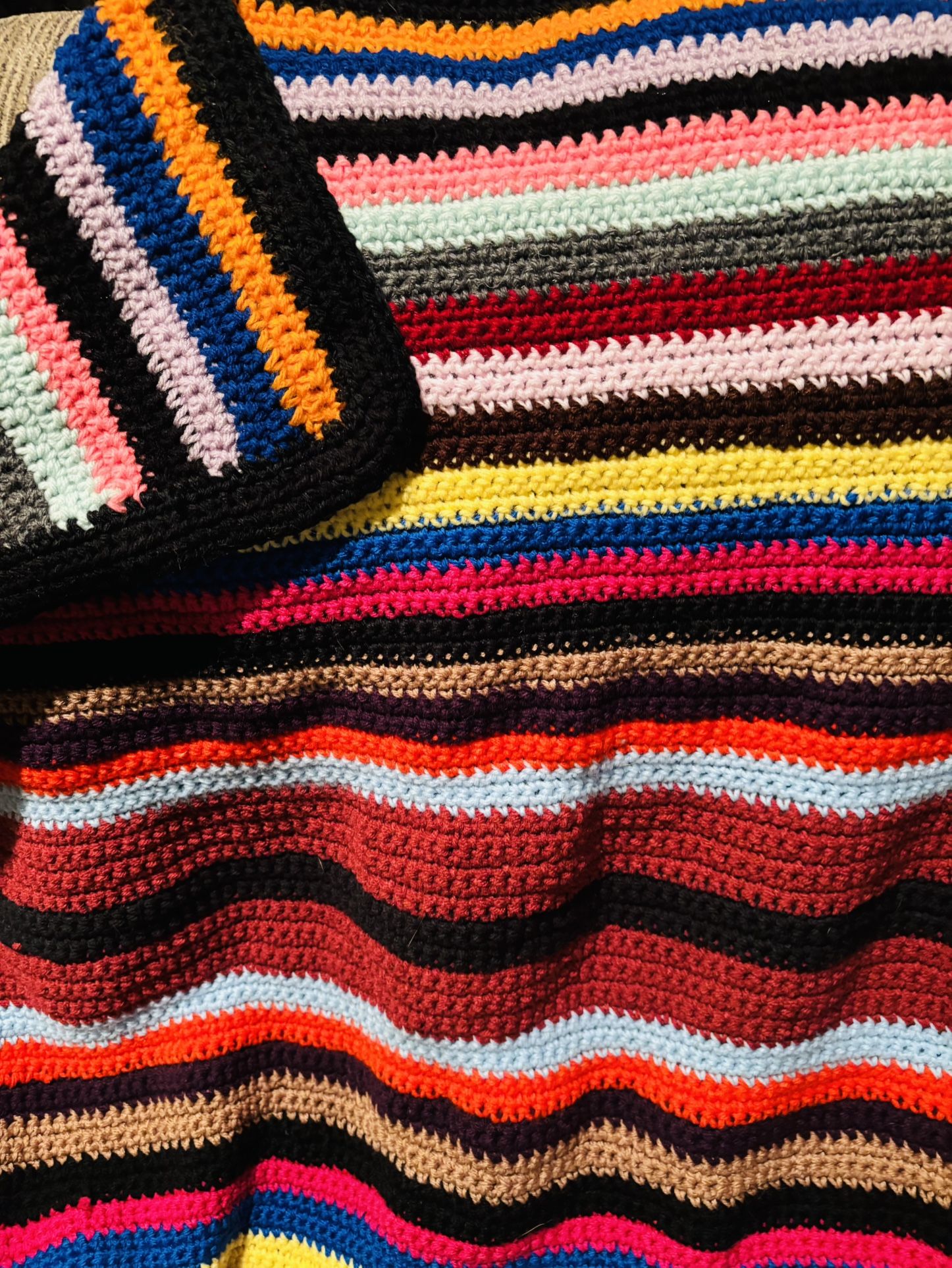 Baby Beautiful Rainbow Blanket Throw Ready to Ship Hand Crochet