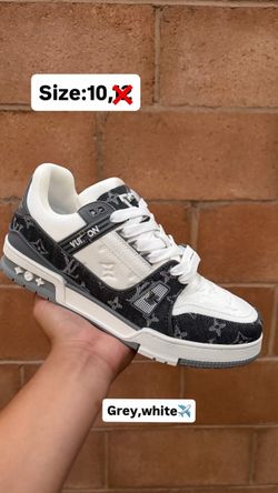 Grey and white shoes