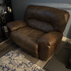 Brown Faux Leather Single And Triple Couch