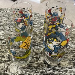 Smurfs Glasses Set Of 4 Collection 