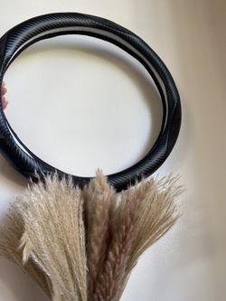 Leather Wheel Cover Black Universal Auto Car Non-slip Leather