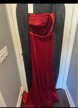 Maya Couture Burgundy Velvet Evening Gown – Size 10 – $1,500 Retail