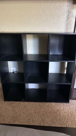 Black 9-Cube Storage Shelf Unit