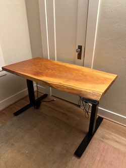 Custom Live Edge Redwood Standing Desk