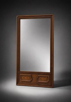 Vintage Wooden Framed Wall Mirror – 46” x 28”