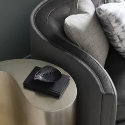 Characole Classic End Quote Gold Leaf Accent Table 