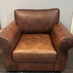 Pottery Barn Real Leather Sofa + Storage Ottoman 