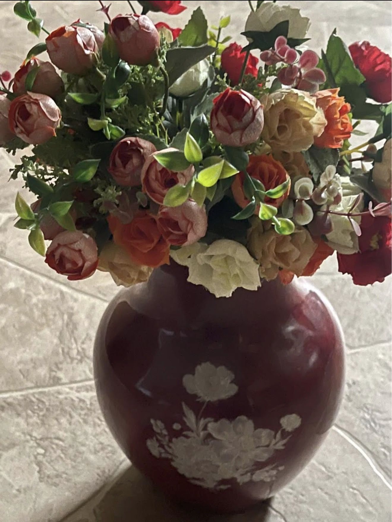 Vase Red Color Beautiful Flowers