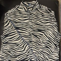 Men's Zebra Print Button Down