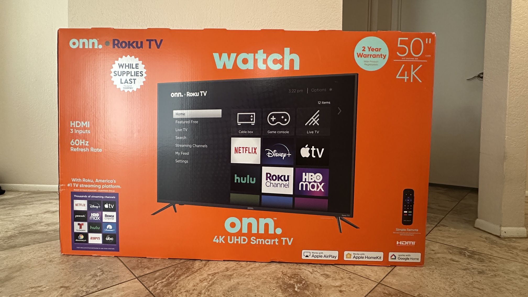 50” onn. Roku TV