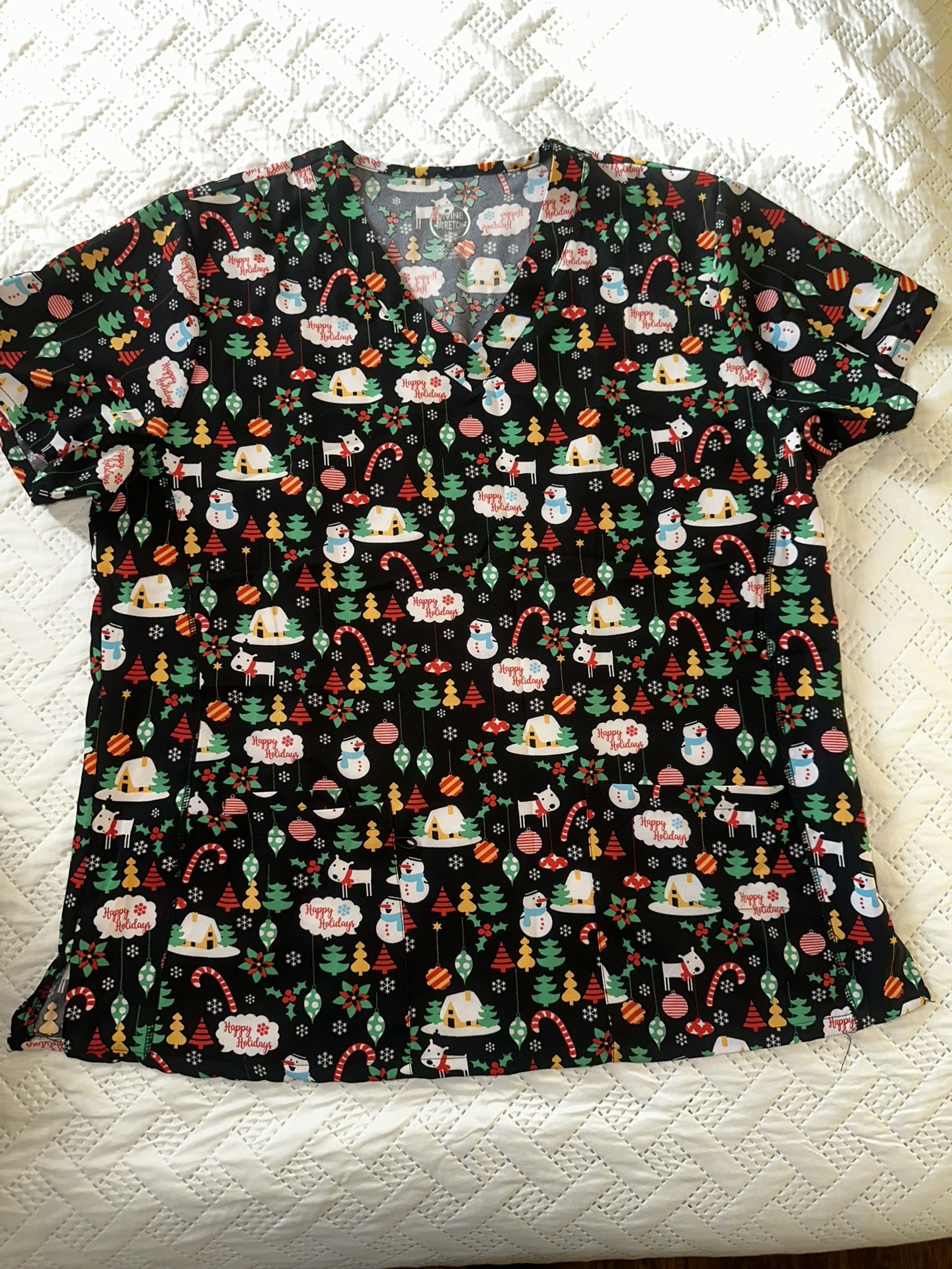 Christmas Scrub Top