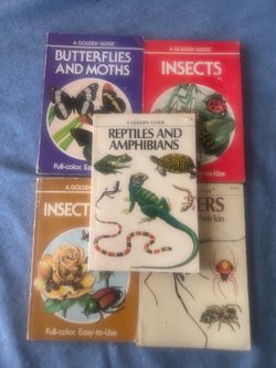 Childhood memories; Set of Five Golden Guide Field Books from the 50s to the 80s: