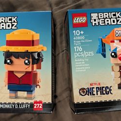 One piece lego brickheadz 40799 and 40800 Luffy and buggy