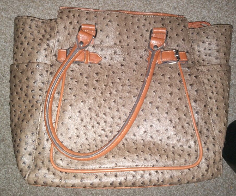 Faux Ostrich Shoulder Bag