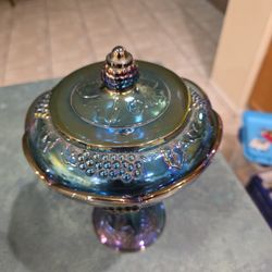 Mid- 1970's by Colony, "Harvest Carnival" (Blue) candy dish