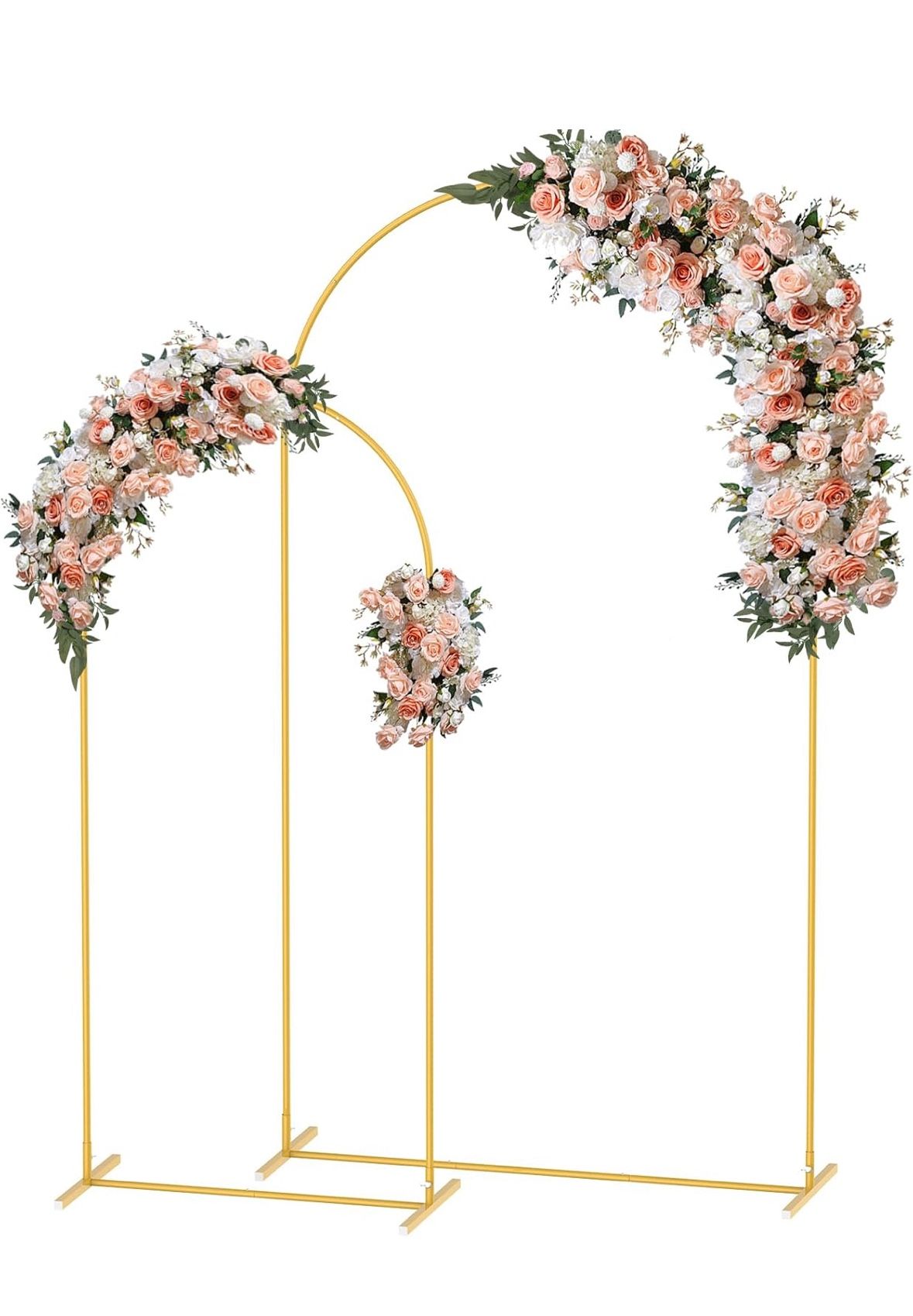 Metal Arch Backdrop Stand Set of 2 White Wedding Arch, 7.2FT 6ft Sizes