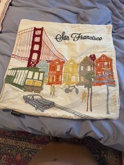 Embroidered Pillow cover San Francisco