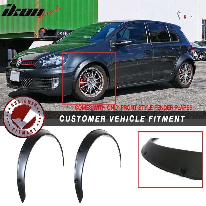 50MM Car Front Tires Wide Body Fender Flares Cover Universal 2x Wheel Arches Kit