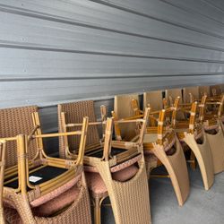 $400 for (22) Tropical Style Resort/Restaurant/Tommy Bahama Style Aluminum Frame Dining Chairs 