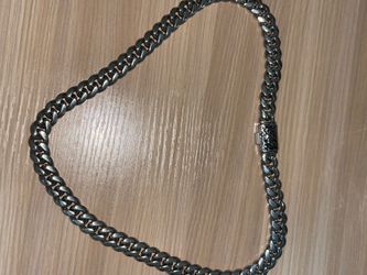 Silver 12mm Cuban link chain 22in length