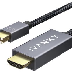 Mini DisplayPort to HDMI Cable,iVANKY Mini DP (Thunderbolt) to HDMI Cable 6.6ft,Nylon Braided,Aluminum Shell,Optimal Chip Solution for MacBook Air/Pro