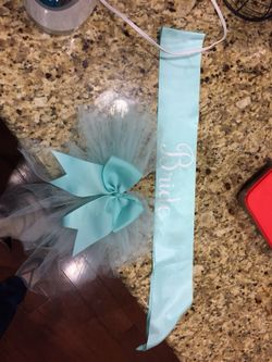 BRIDE SASH AND BOOTY VEIL (WEDDING)