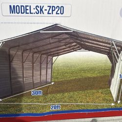20 X 30 Ft All Metal Carport 