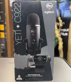New sealed Blue Microphones Yeti USB Microphone Plus Logitech C922 Pro Streamer HD Webcam with Mic