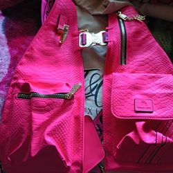 Brand New Fake Leather Vest Pink