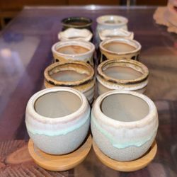 Reactive Glazed Pots 