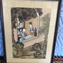 Vintage Chinese Framed Art Silk Border Howard’s Gallery