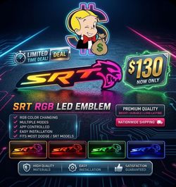 Rgb illuminated srt hellcat style badge