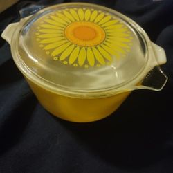 Old Vintage Collectible 60-70s Pyrex Sunflower Daisy With Bowl