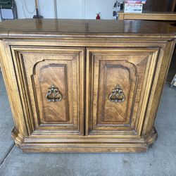 Vintage rolling Wood Server Cabinet w/ Expandable Top (2 available )