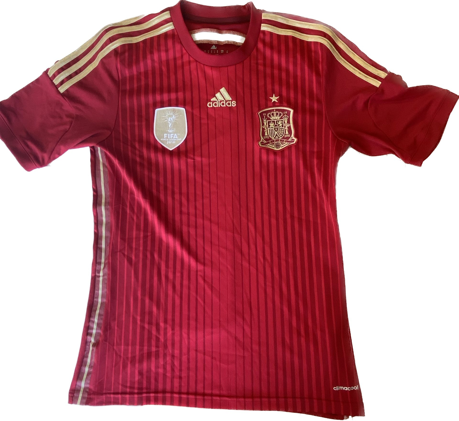 Adidas Spain Soccer Jersey Futbol 2010 FIFA World Cup Champion Patch Small S