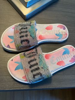 Juicy Couture Rhinestone Slide Sandals