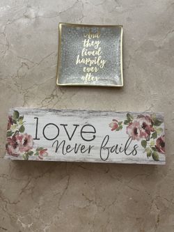 Wedding / love Plate And Wood Plaque