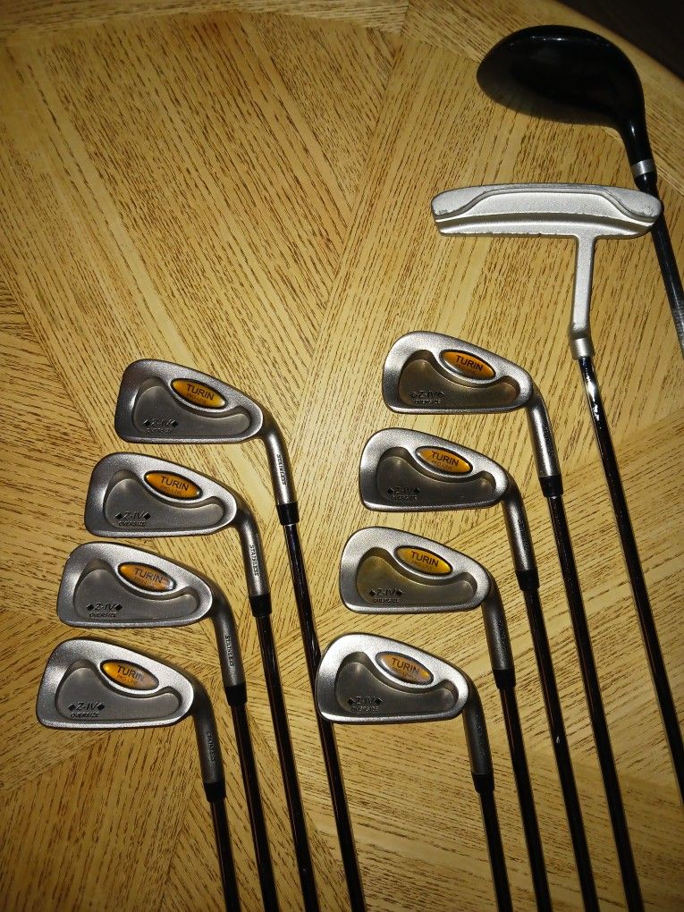 Beginners Golf Set - Turin Pro-Line Z-IV Oversized Golf Clubs Right Handed 3,4,6,7,8,9,W Irons & 5wood & Blade Putter