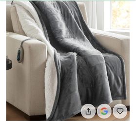 Beautyrest Heated Throw Blanket, Electric Throw, Soft, Warm, Reversible Plush - Sherpa, 3 Heat