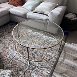 TEMPER GLASS ROUND COFFEE TABLE