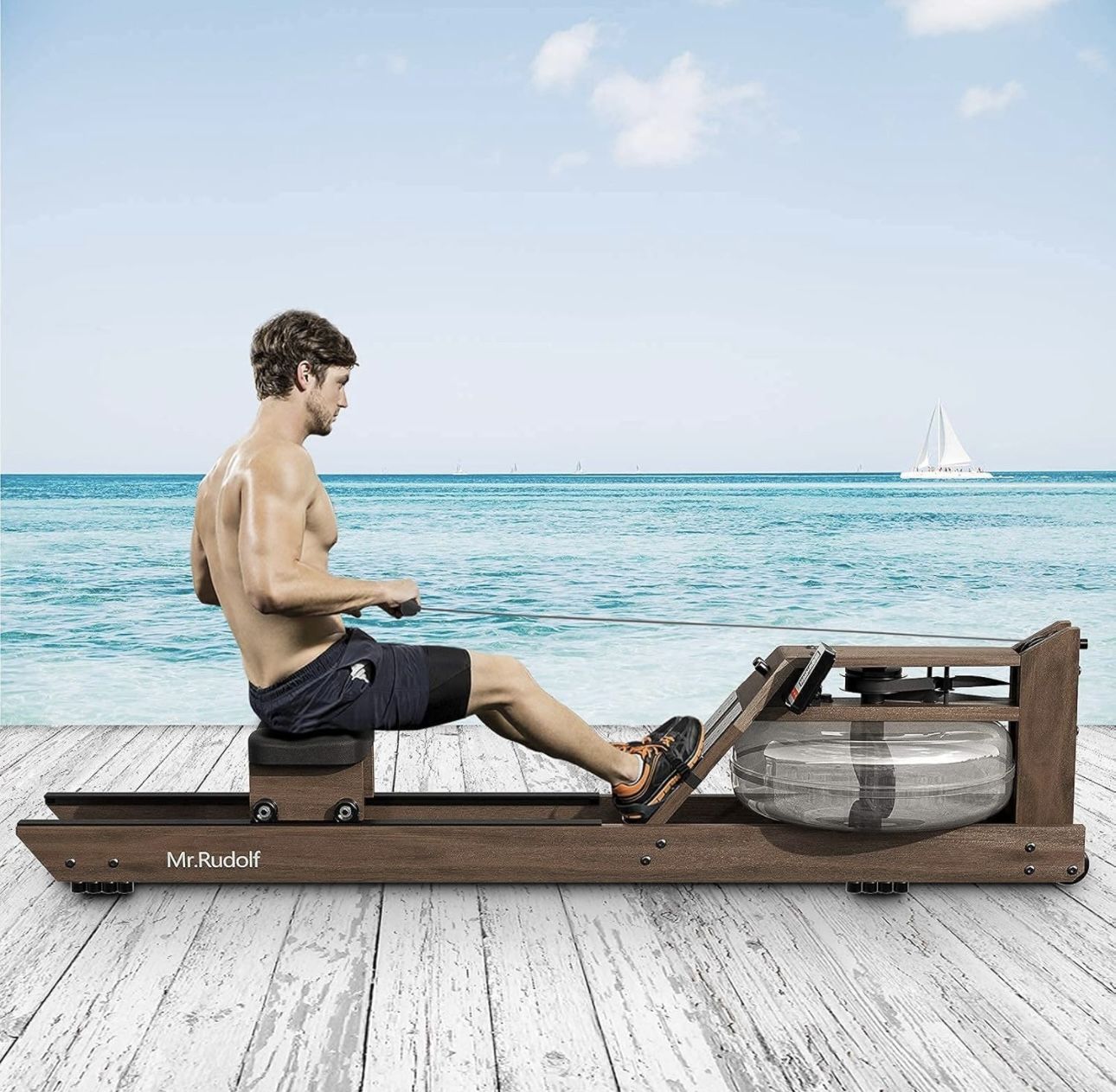 Mr Rudolph Water Rowing Machine, Wood Rower Machine