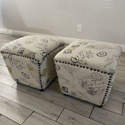 Set Of Two Ottomans 