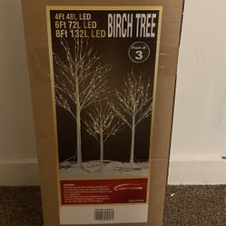 Light share Pack Of 3 Led Birch Trees 8/6/4ft