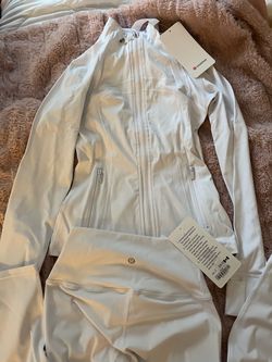 Lululemon White Full-Zip Athletic Jacket